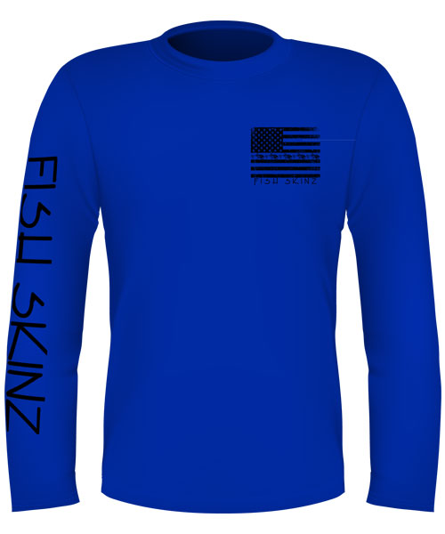 Patriotic Flag Royal Blue Performance Shirt | Fish Skinz Apparel